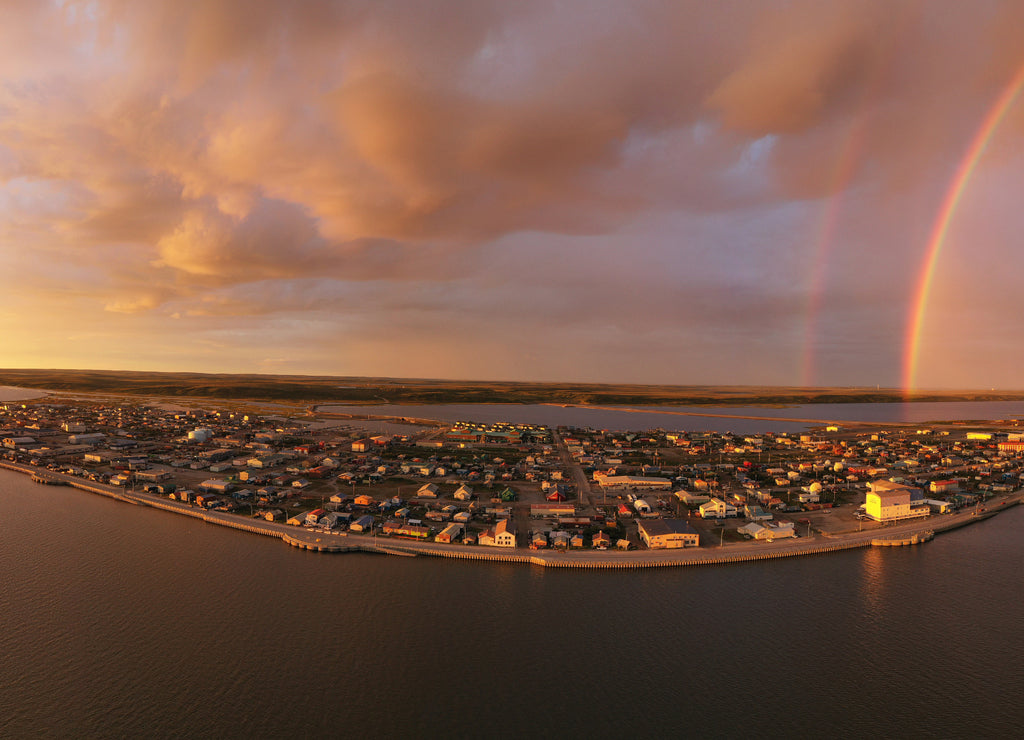 Storm Creates Rainbow Over the Northwest Arctic Borough of Kotzebue Alaska