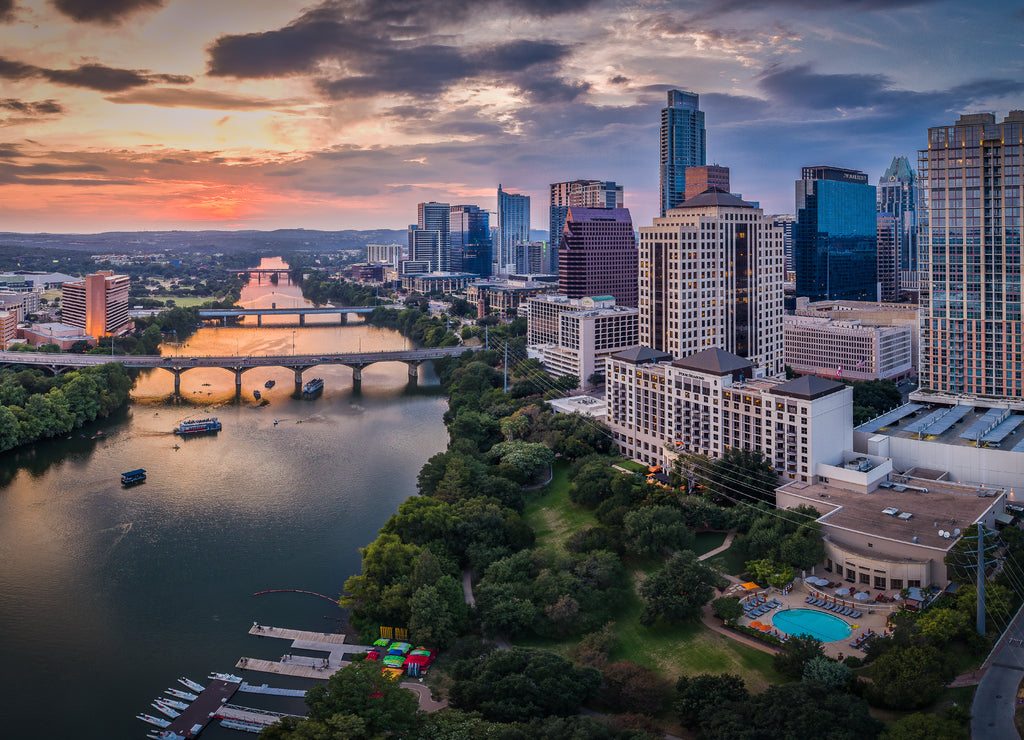 Downtown Austin, Texas during sunset