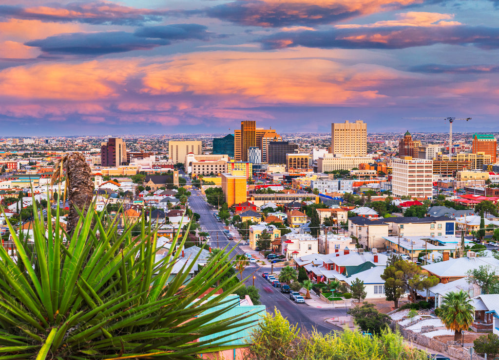 El Paso, Texas, USA Downtown City Skyline