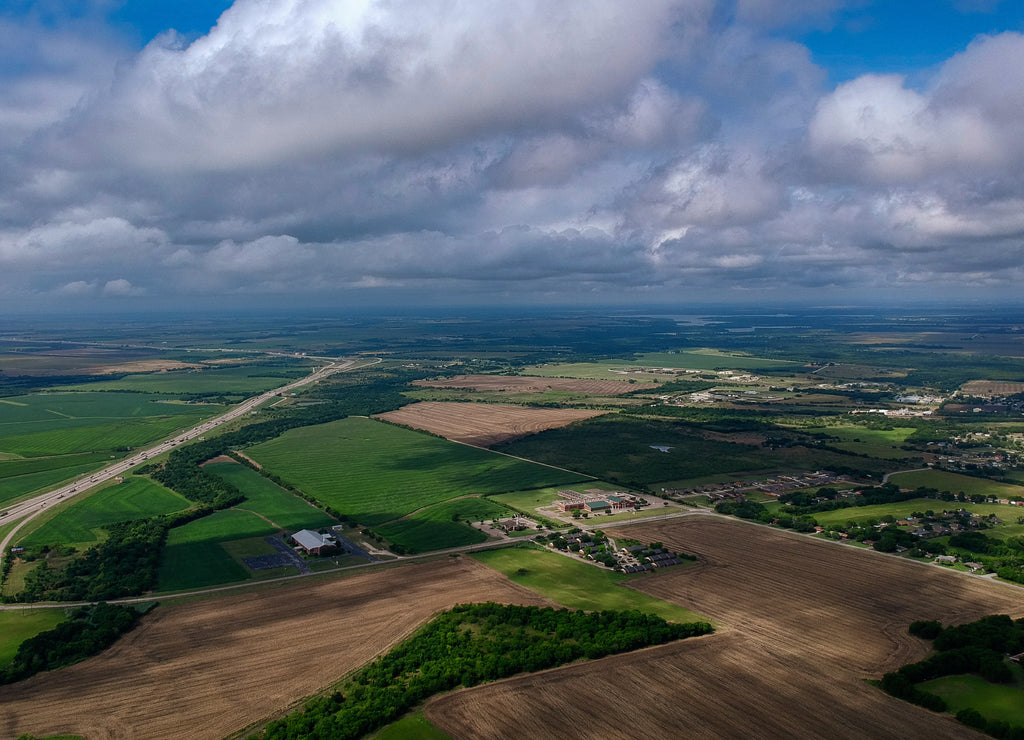 Farm Land Fields In Small Town Hillsboro Texas