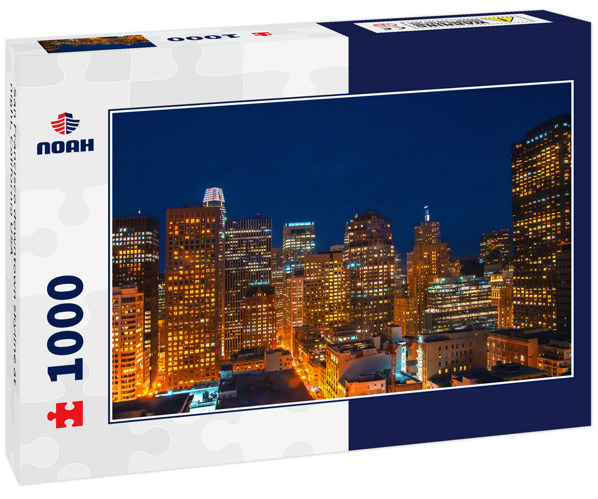 San Francisco downtown skyline at night, California USA