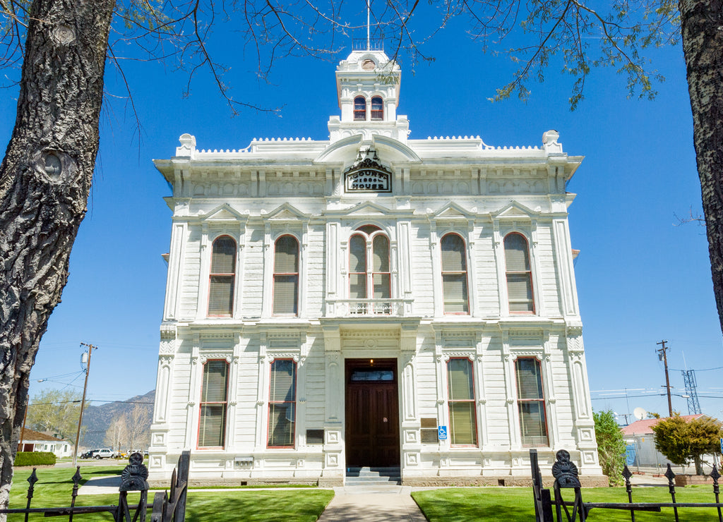Italianate-style Mono county courthouse built in 1880 in Bridgeport, California, USA