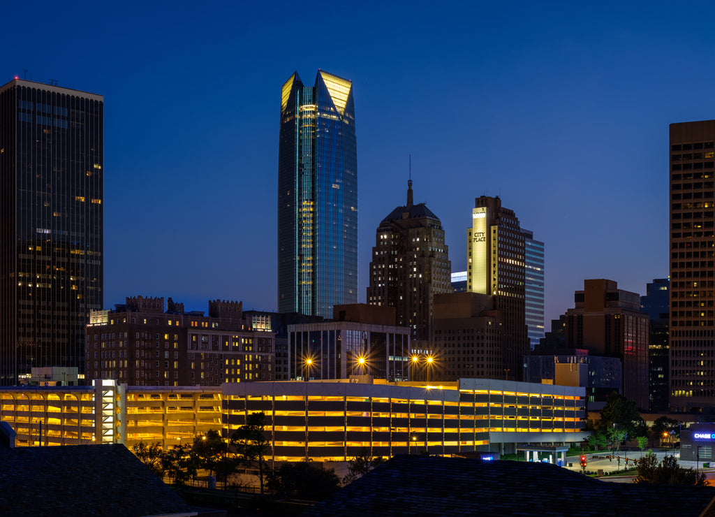 Oklahoma City skyline at night