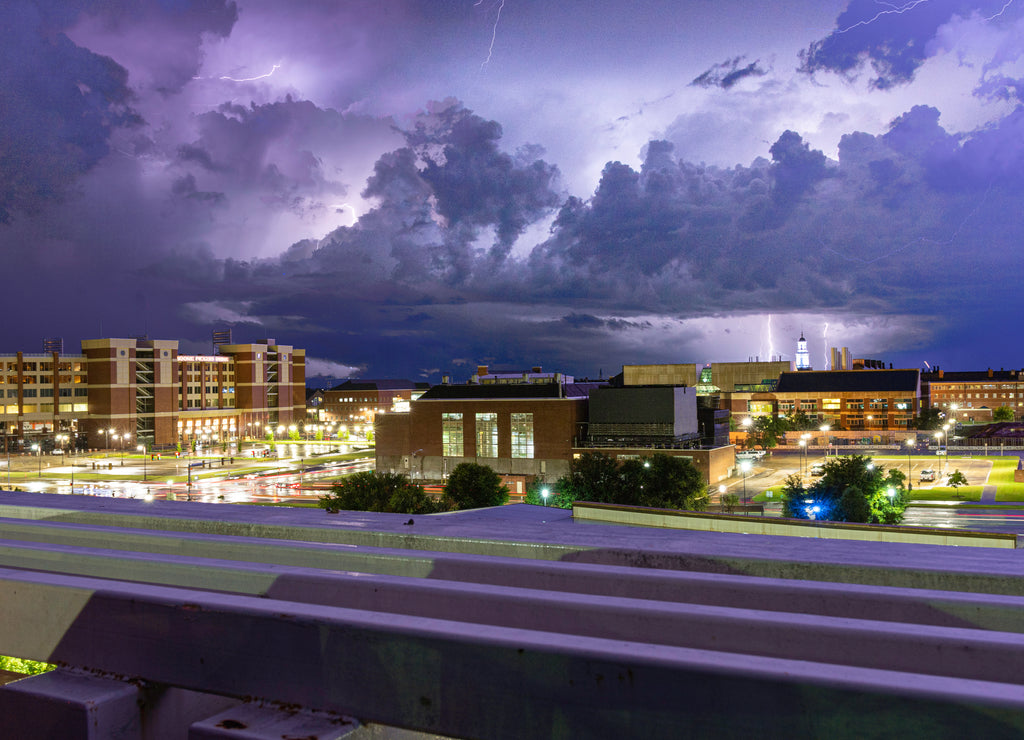 Thunder storm at Oklahoma State University lightning storm, Oklahoma