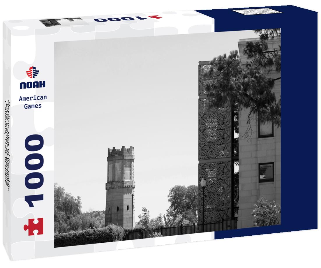 Noah Jigsaw Puzzle Daytime view of the public Civic Center of Banning, California, USA in black white 1000 pieces