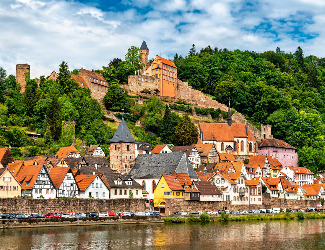 Noah Jigsaw Puzzle Hirschhorn town and castle on the Neckar river in Odenwald - Hessen, Germany 1000 pieces