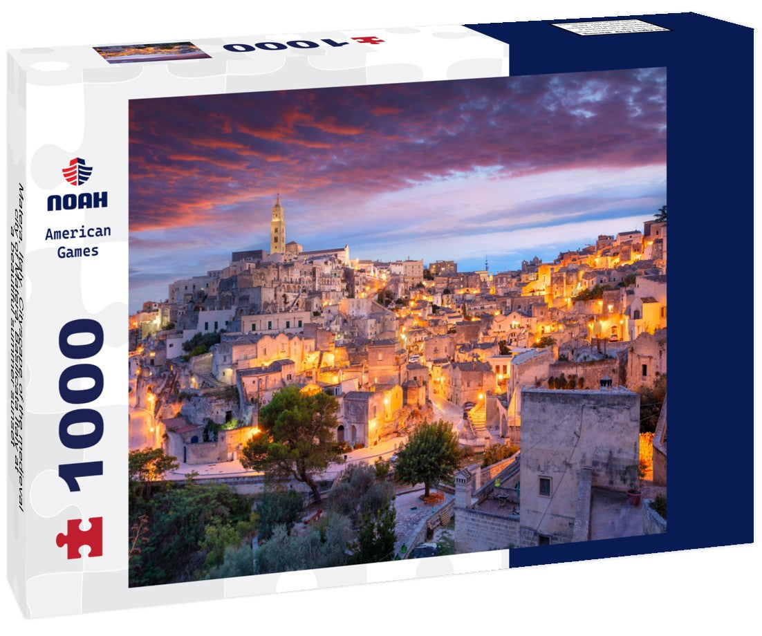 Noah Jigsaw Puzzle Matera, Italy. Cityscape of the medieval city of Matera, Basilicata Italy at a beautiful summer sunset 1000 pieces