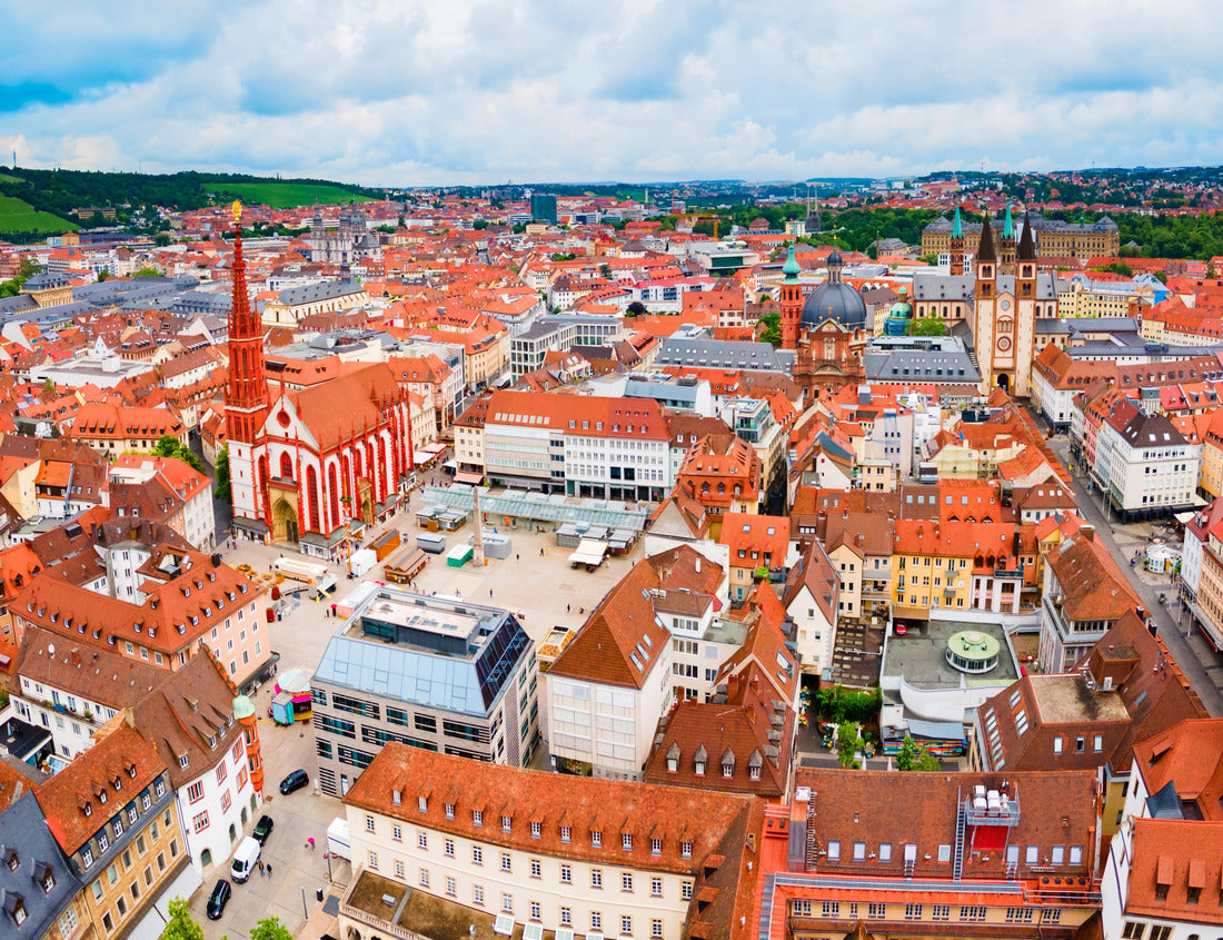 Noah Jigsaw Puzzle Marienkapelle or Marienkirche on the market square or market square in the old town of Wurzburg with a panoramic view. Wurzburg or Würzburg is a city in the region of Bavaria 1000 pieces
