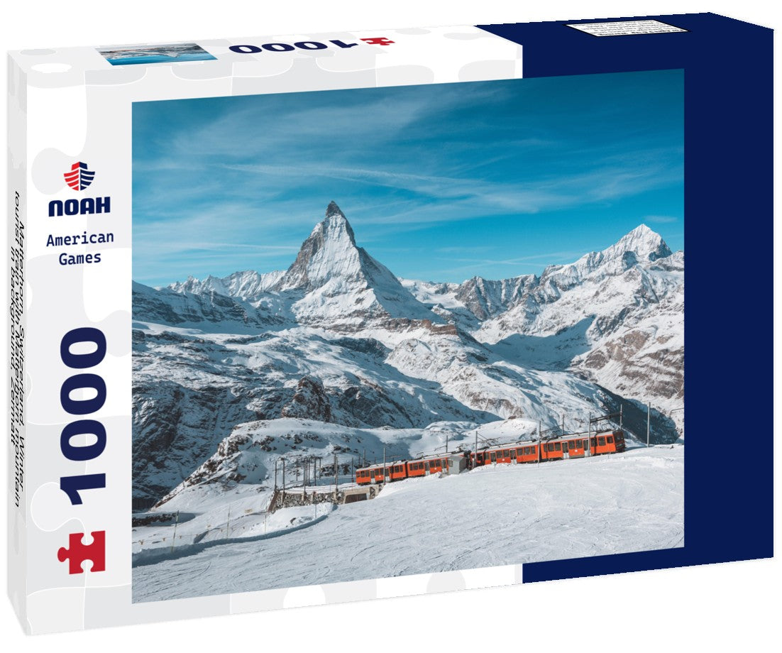 Noah Jigsaw Puzzle Matterhorn, Switzerland, Winter tourist train with Matterhorn mountain in background, Zermatt 1000 pieces