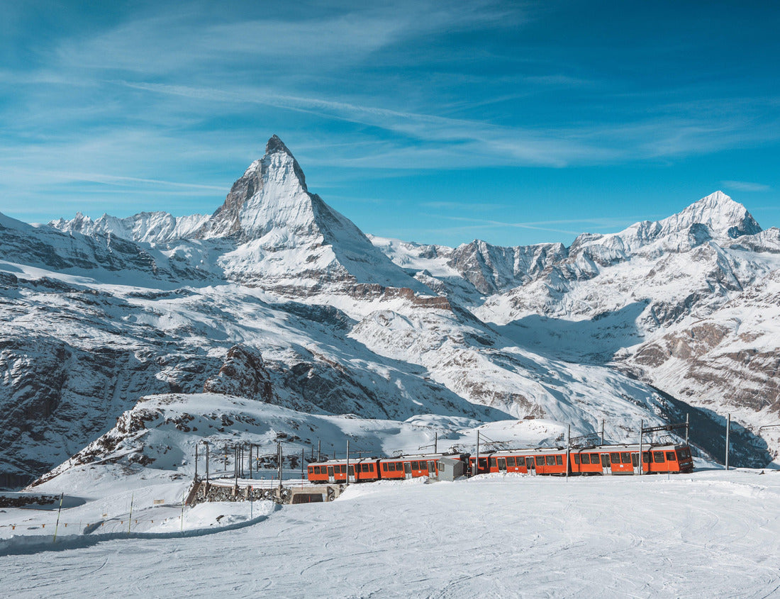 Noah Jigsaw Puzzle Matterhorn, Switzerland, Winter tourist train with Matterhorn mountain in background, Zermatt 1000 pieces