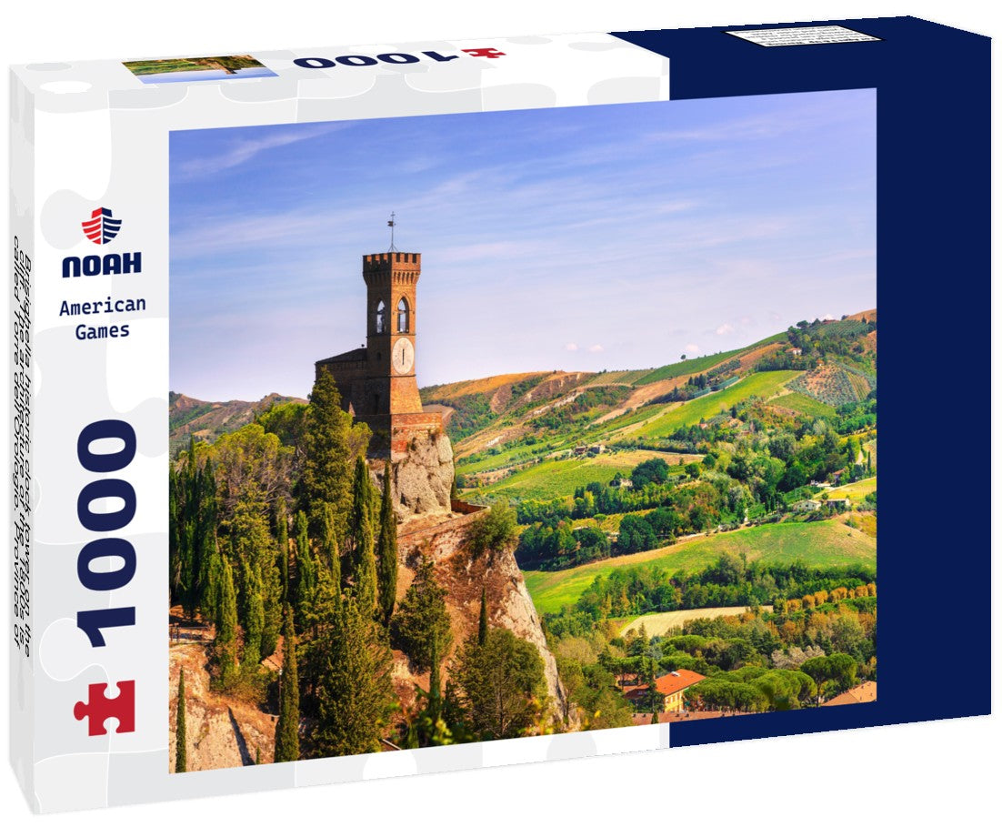 Noah Jigsaw Puzzle Brisighella historic clock tower on the cliff. The architecture of the 1800s is called Torre dell'Orologio. Province of Ravenna, Emilia Romagna region, Italy 1000 pieces