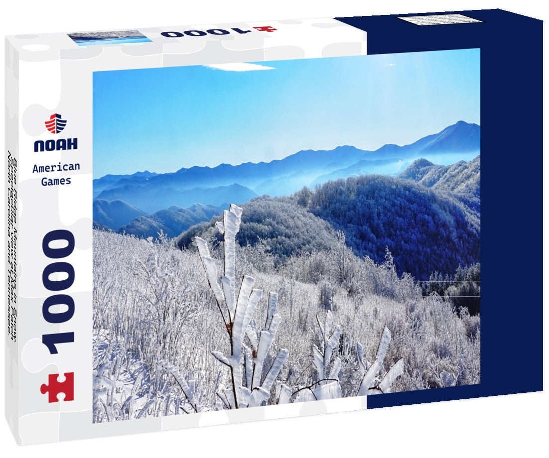 Noah Jigsaw Puzzle Blue Ridge Mountains in Snow. Spectacular view at Max Patch, North Carolina and Tennessee. Asheville. Great Smoky Mountains. Appalachian trails 1000 pieces
