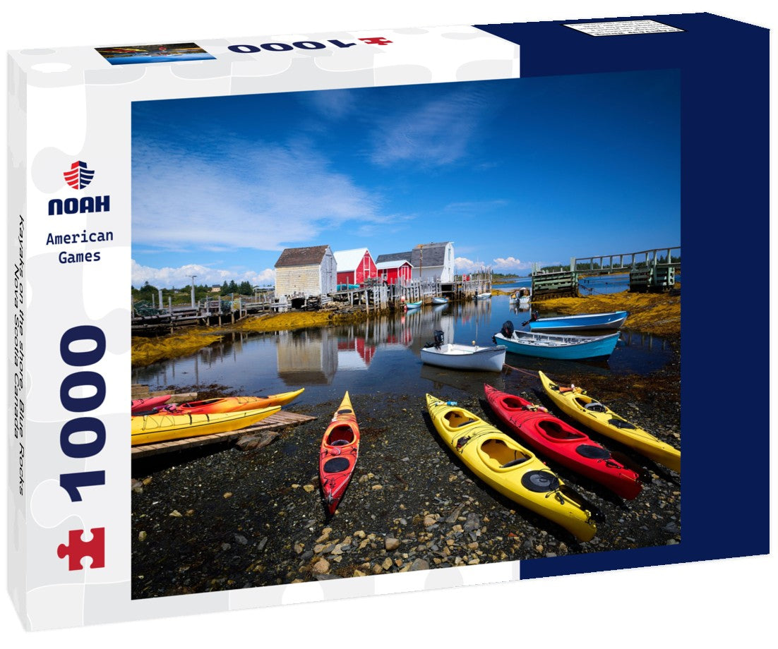 Noah Jigsaw Puzzle Kayaks on the shore, Blue Rocks, Nova Scotia Canada 1000 pieces