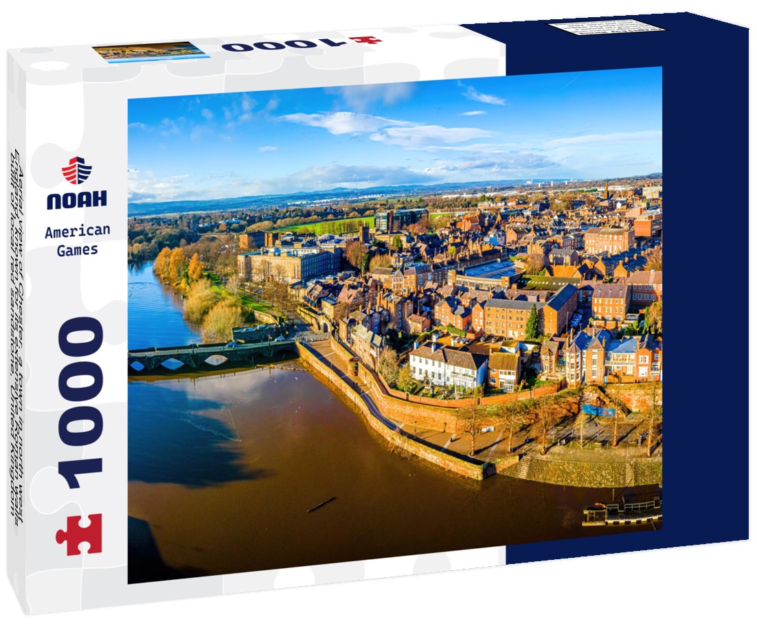 Noah Jigsaw Puzzle Aerial view of Chester, a town in north west England, known for its extensive Roman walls built of local red sandstone, United Kingdom 1000 pieces