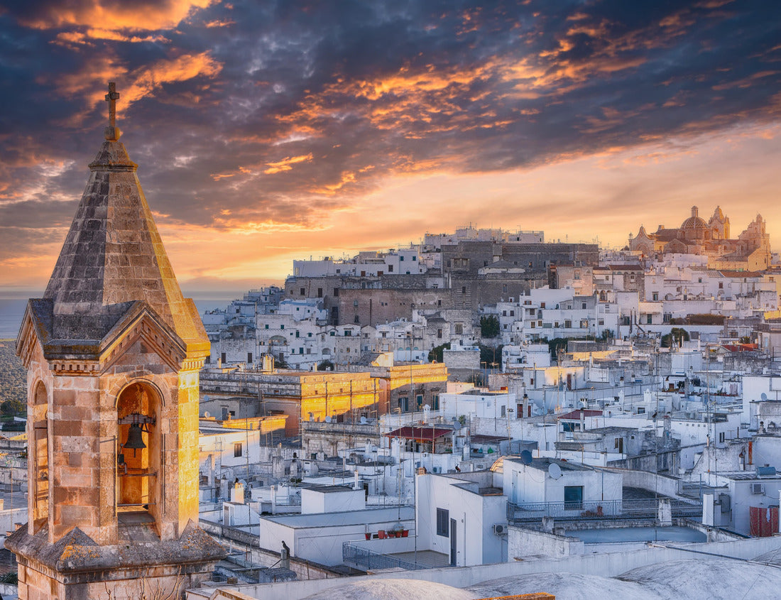 Noah Jigsaw Puzzle Beautiful view of the old town of Ostuni and the cathedral at sunset. Brindisi, Puglia, southern Italy 1000 pieces
