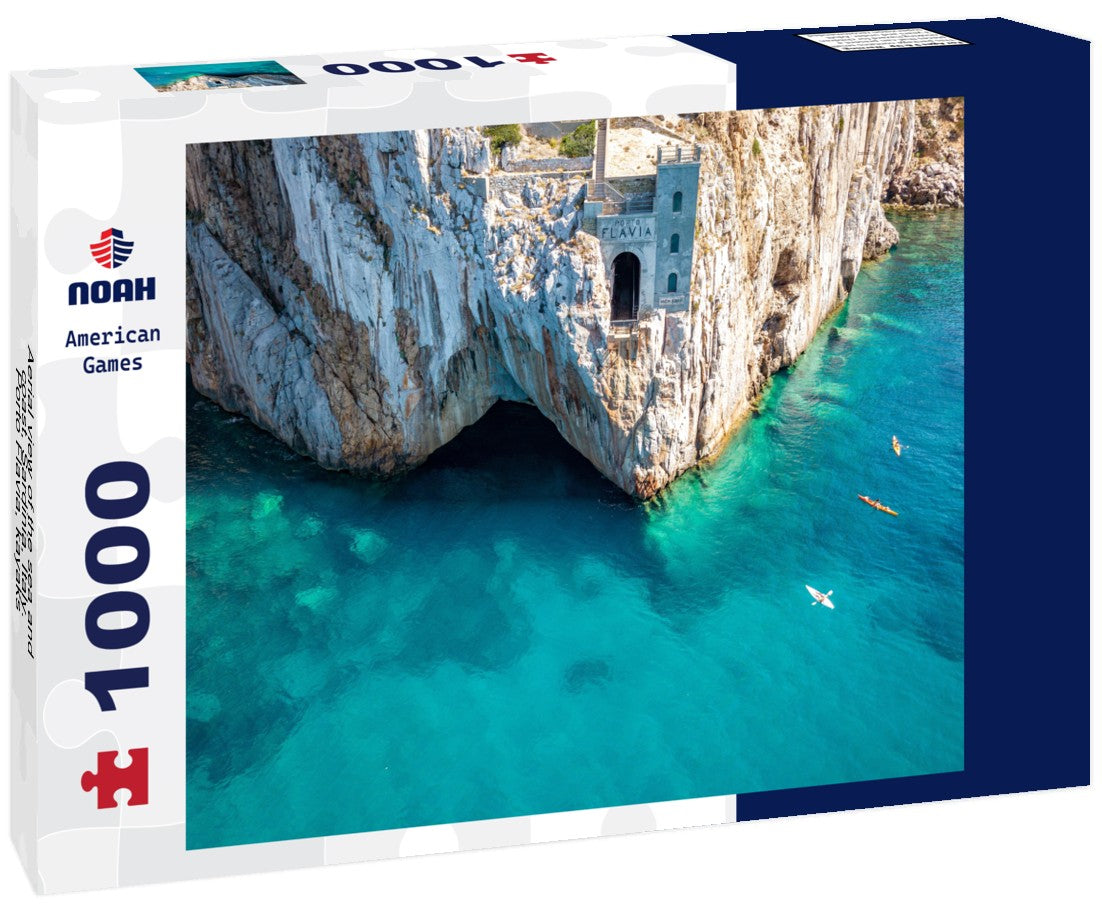 Noah Jigsaw Puzzle Aerial view of the sea and coast, Sardinia, Italy. Porto Flavia, kayaks 1000 pieces