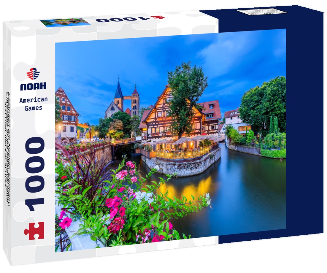 Noah Jigsaw Puzzle Esslingen am Neckar, Germany. Cityscape of the medieval town and river Neckar at dusk 1000 pieces