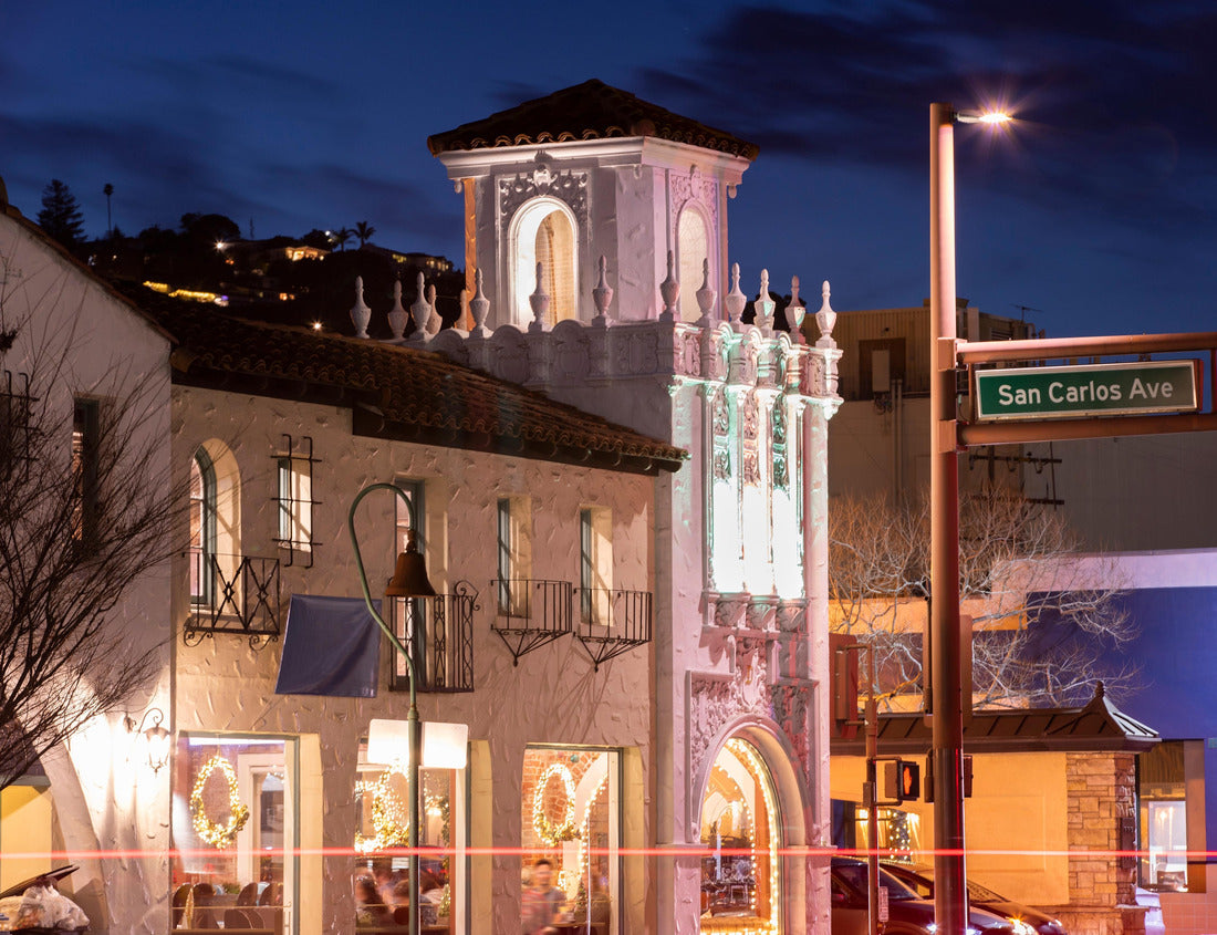 Noah Jigsaw Puzzle Night time view of historic buildings in downtown San Carlos, California, USA 1000 pieces