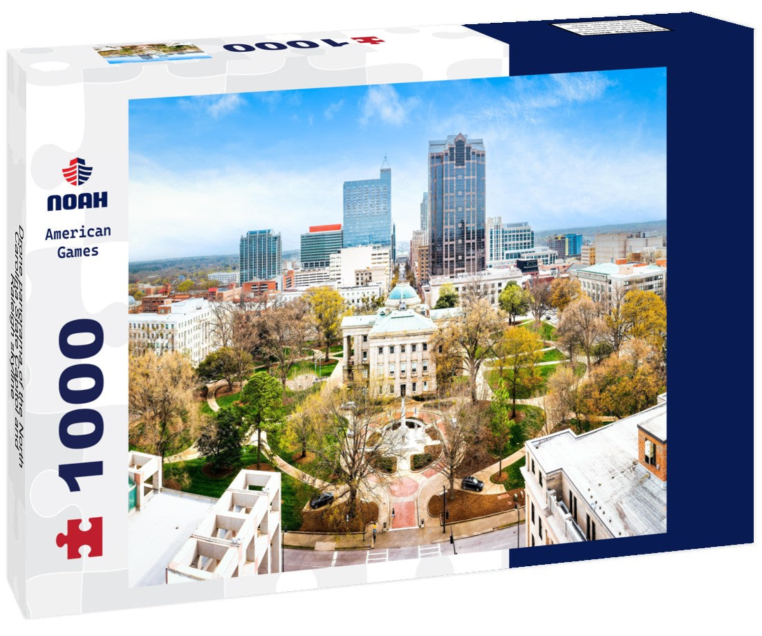 Noah Jigsaw Puzzle Drone panorama of the North Carolina State Capitol and Raleigh skyline 1000 pieces
