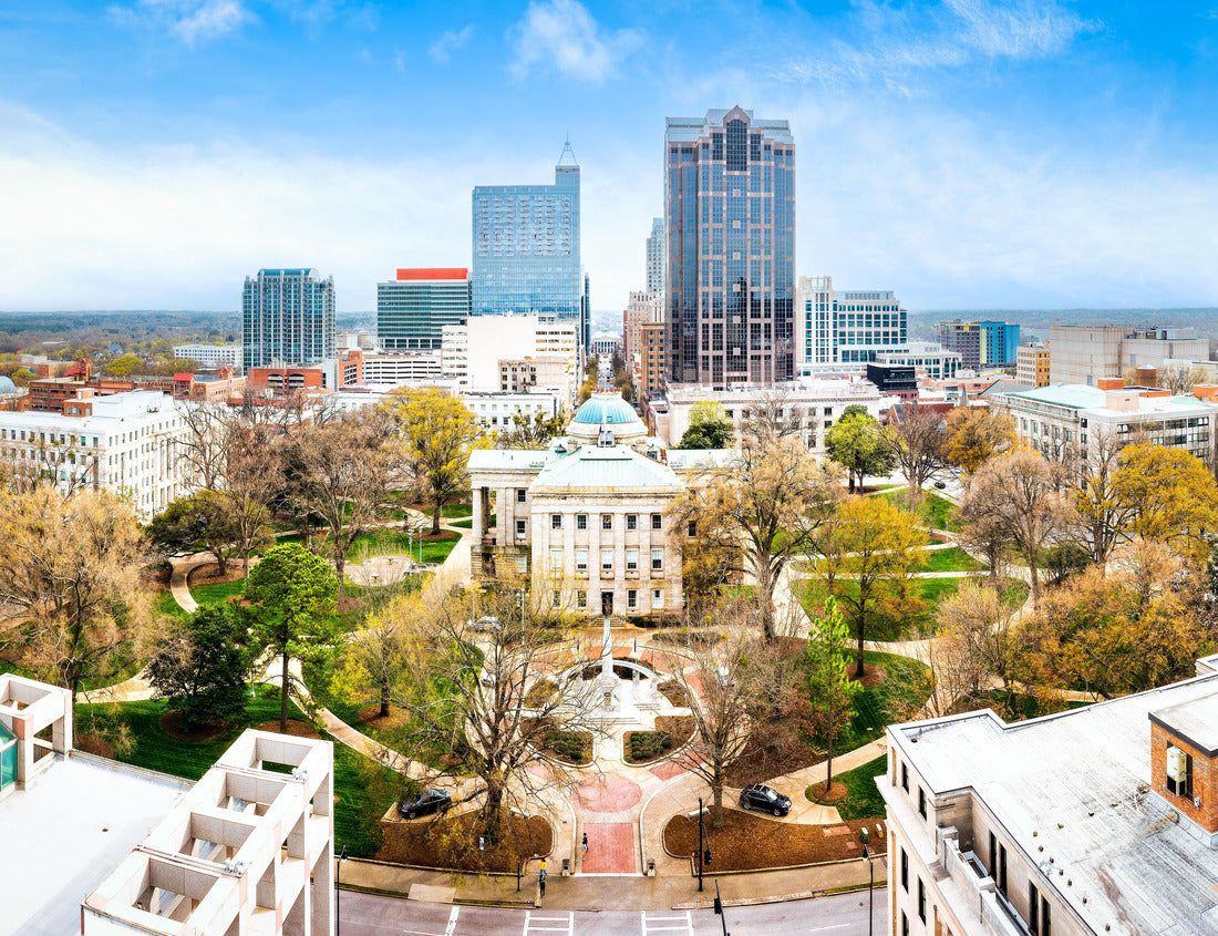 Noah Jigsaw Puzzle Drone panorama of the North Carolina State Capitol and Raleigh skyline 1000 pieces