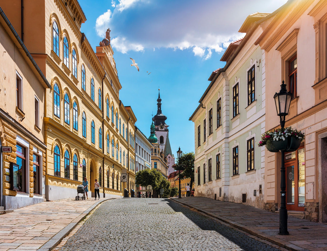 Noah Jigsaw Puzzle Medieval Town Pisek and historic old street in Southern Bohemia, Czech Republic. Pisek has the oldest preserved early Gothic bridge in the Czech republic 1000 pieces