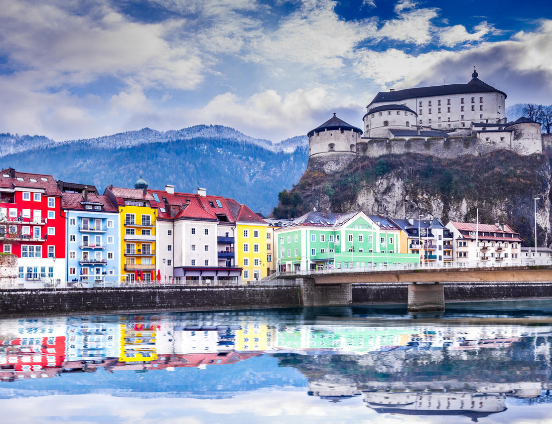 Noah Jigsaw Puzzle Austria, Kufstein Old Town with medieval fortress on a rock above the Inn River, Alps, Austria 1000 pieces