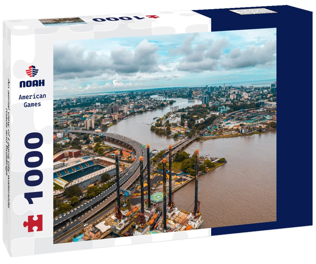 Noah Jigsaw Puzzle An aerial view of Lagos city waterside roads and buildings 1000 pieces