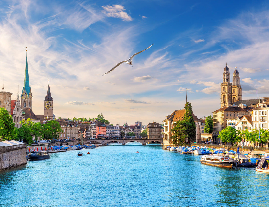 Noah Jigsaw Puzzle Aerial view of the center of Zurich at sunset, Switzerland 1000 pieces