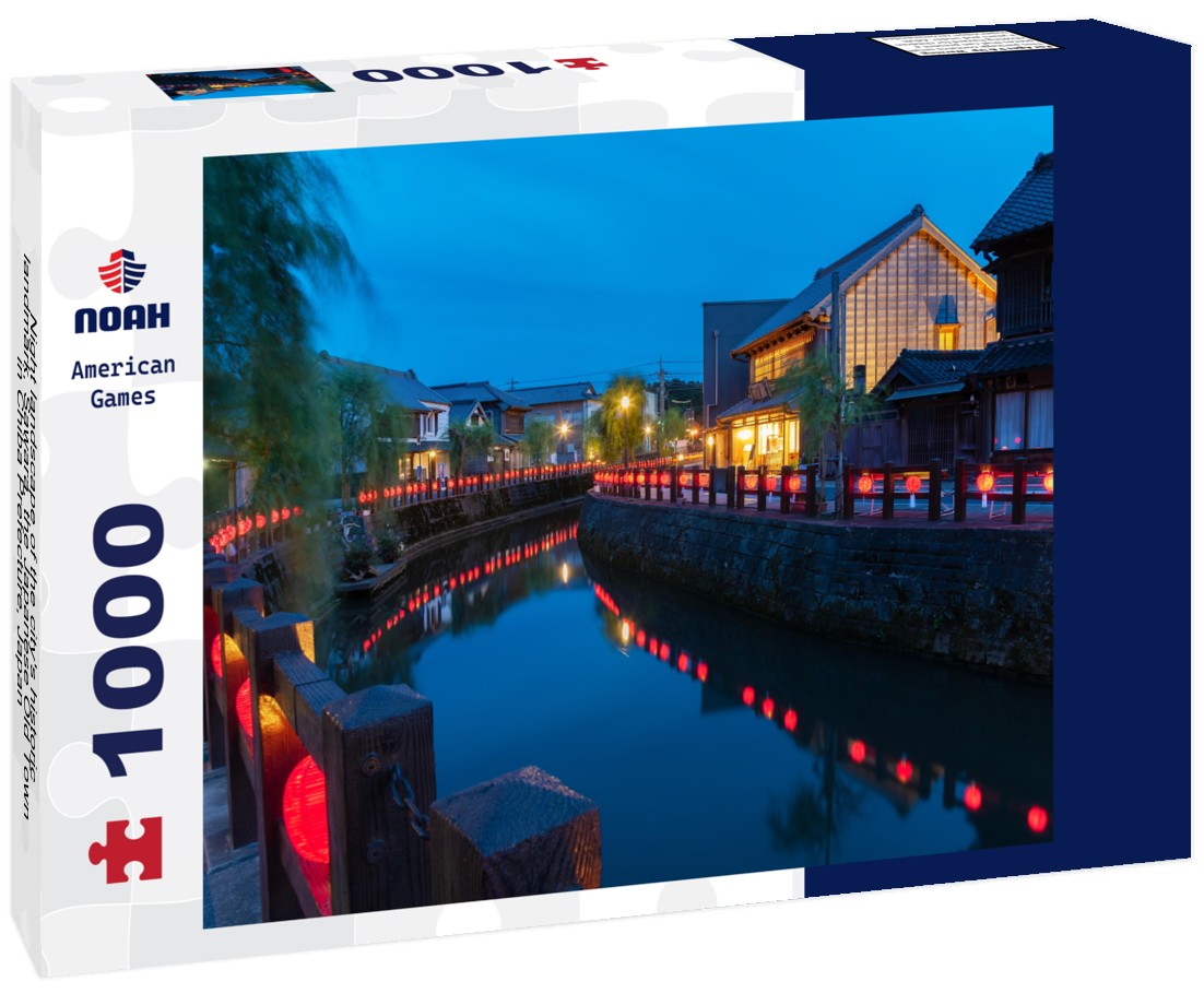 Noah Jigsaw Puzzle Night landscape of the city's historic landmark, Sawara, the Japanese Old Town in Chiba Prefecture, Japan 1000 pieces