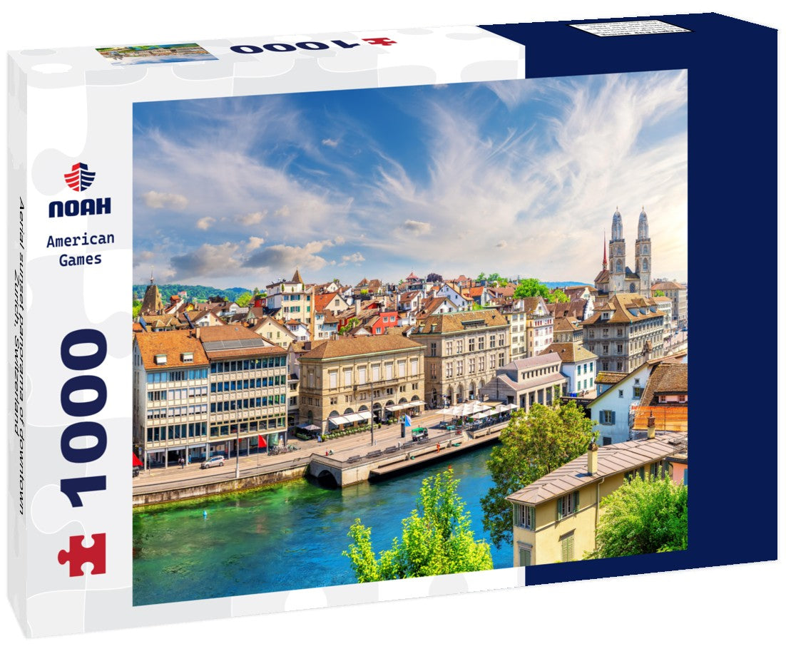 Noah Jigsaw Puzzle Aerial sunset panorama of downtown Zurich, Switzerland 1000 pieces