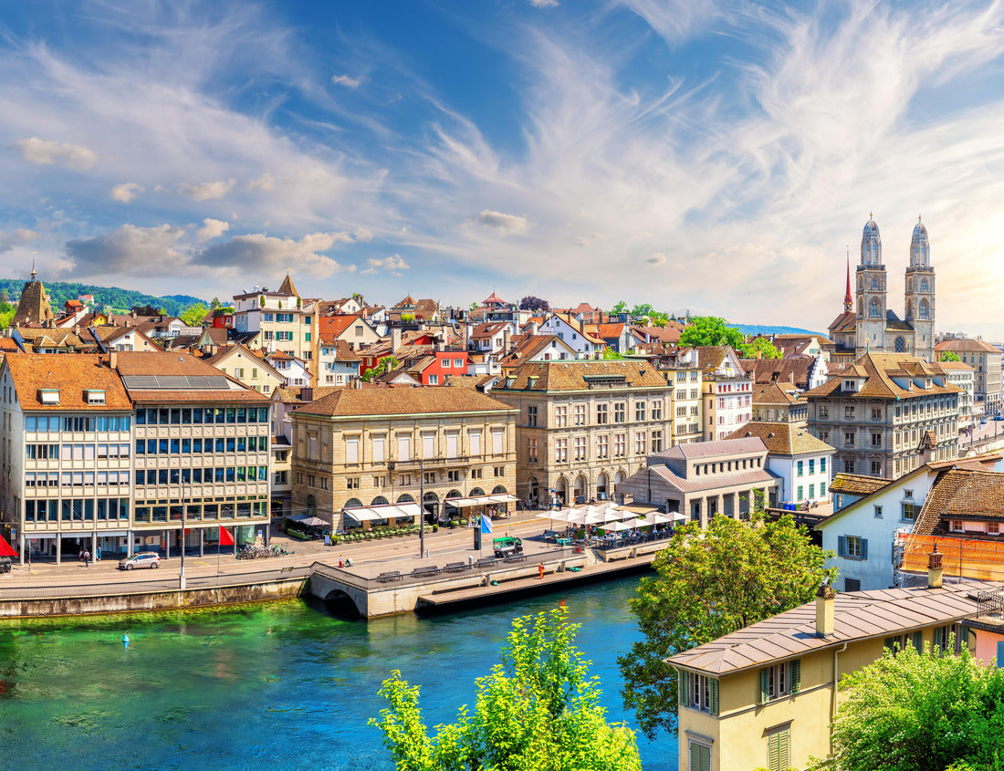 Noah Jigsaw Puzzle Aerial sunset panorama of downtown Zurich, Switzerland 1000 pieces
