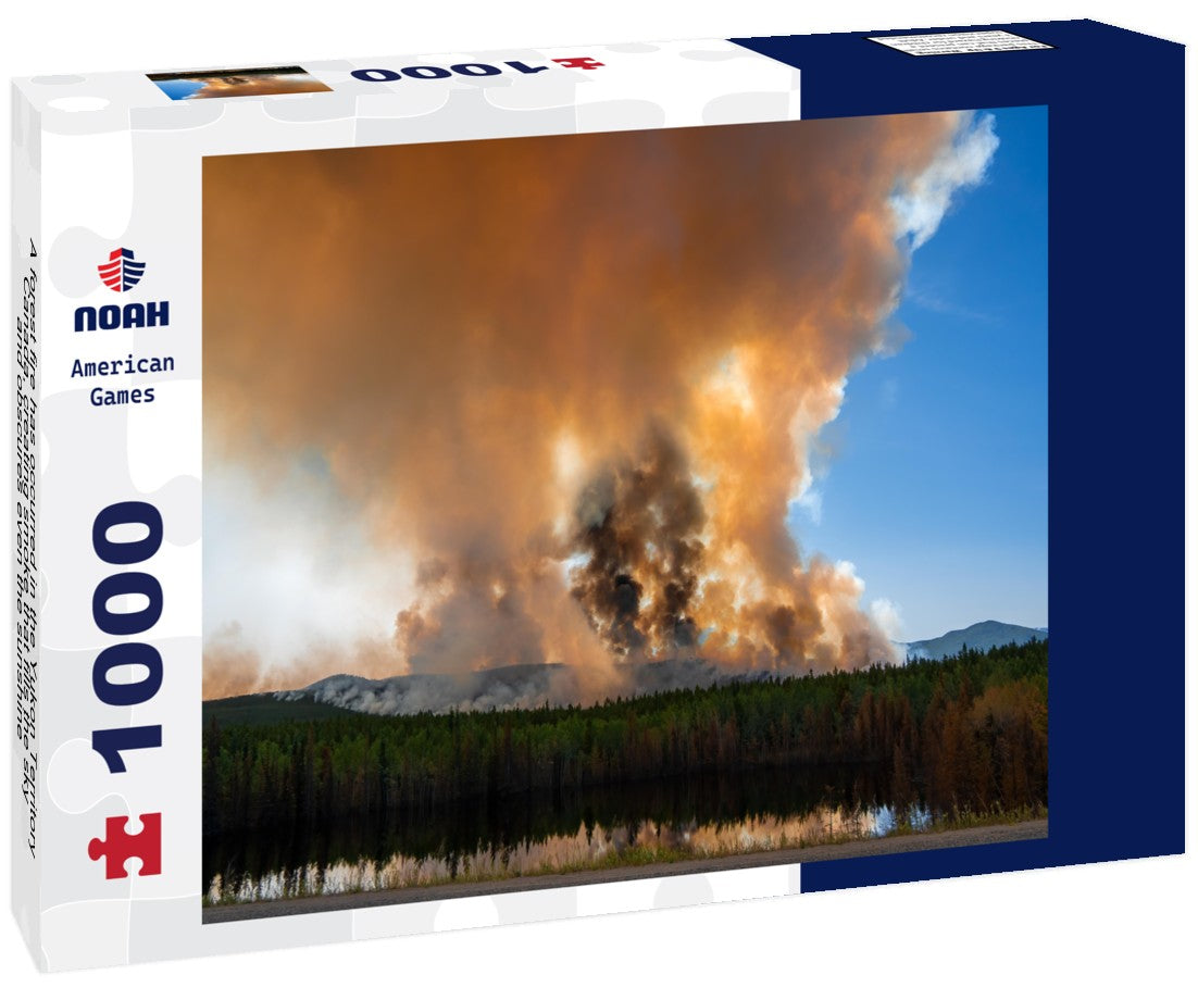 Noah Jigsaw Puzzle A forest fire has occurred in the Yukon Territory, Canada, creating smoke that fills the sky and obscures even the sunshine 1000 pieces