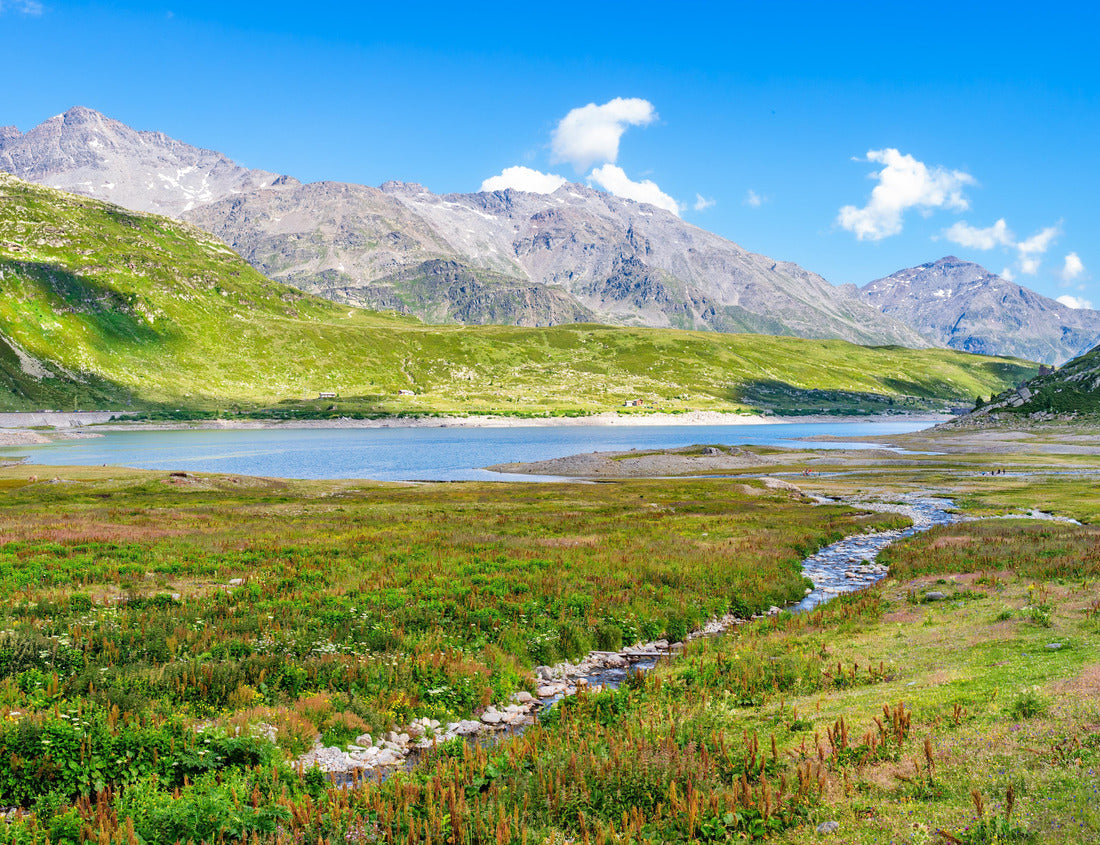 Noah Jigsaw Puzzle A golden view of Lake Montespluga and the surrounding mountains in Italy, Lombardy 1000 pieces