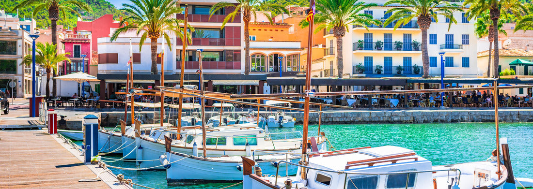 Noah Jigsaw Puzzle Boat in the harbor of Port de Andratx on the island of Mallorca Panorama 1000 Pieces