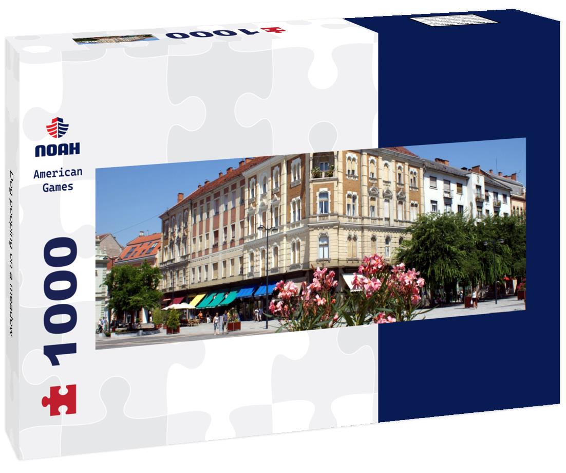 Noah Jigsaw Puzzle Dog pooping on a meadow Panorama 1000 Pieces