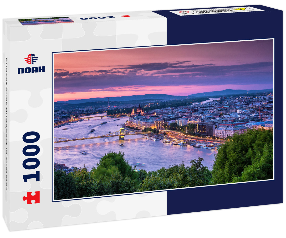 Sunset over Budapest in summer