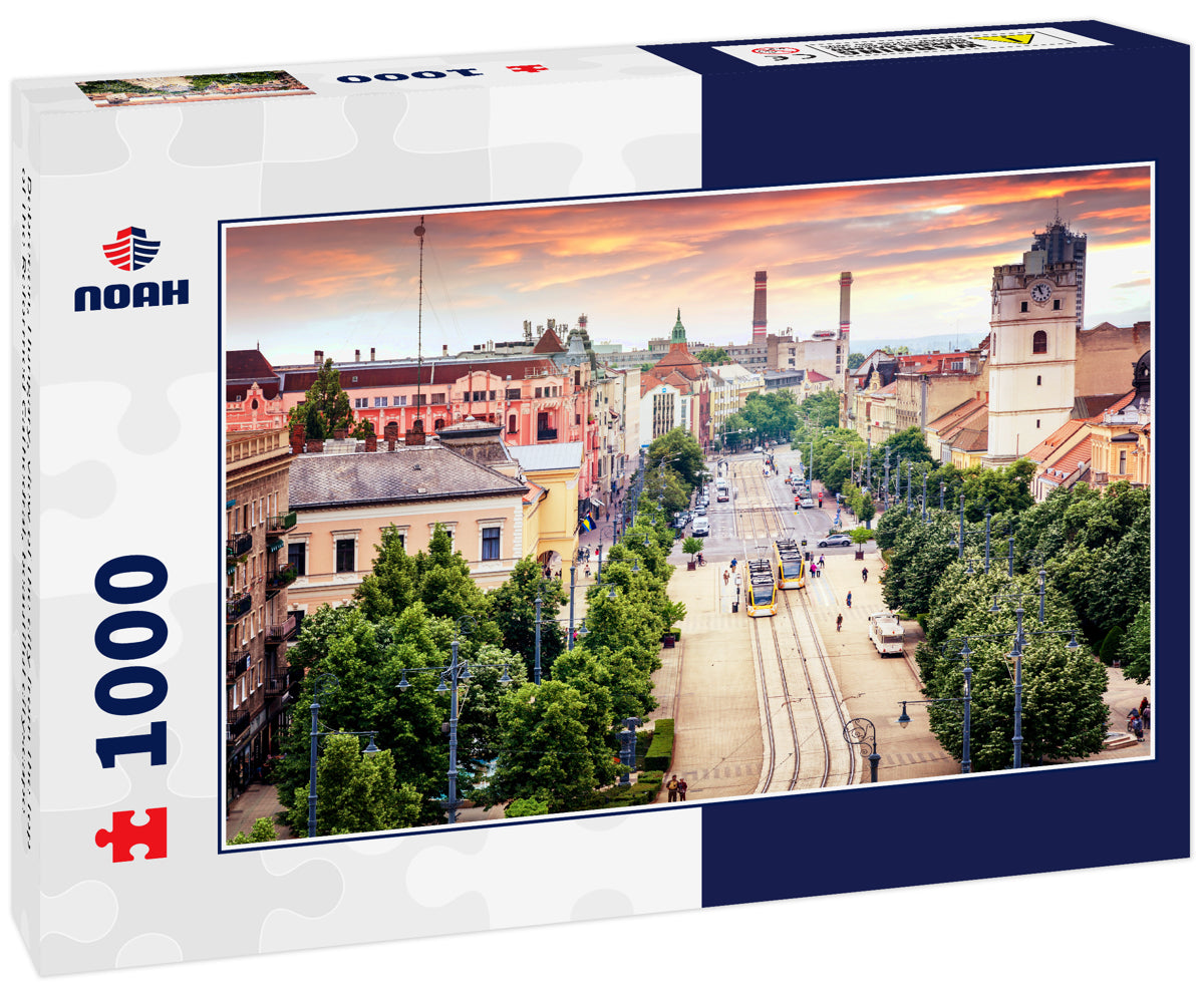 Debrecen, Hungary, view of the city from the top of the Reformed Cathedral, beautiful cityscape