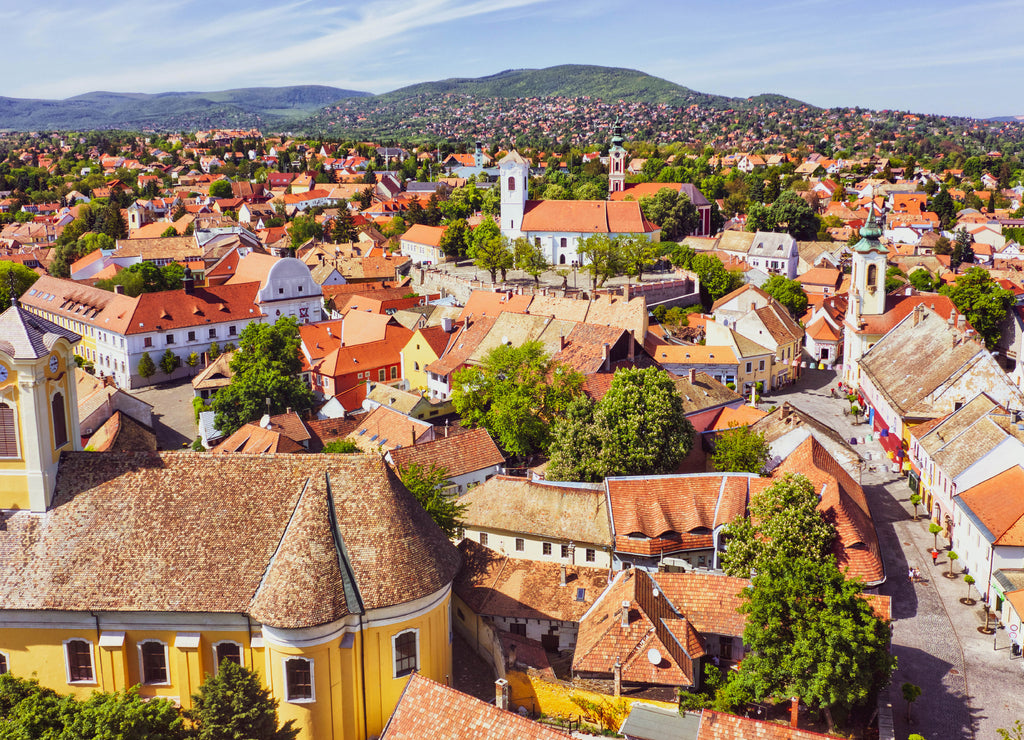 Szentendre city from the air - Hungary