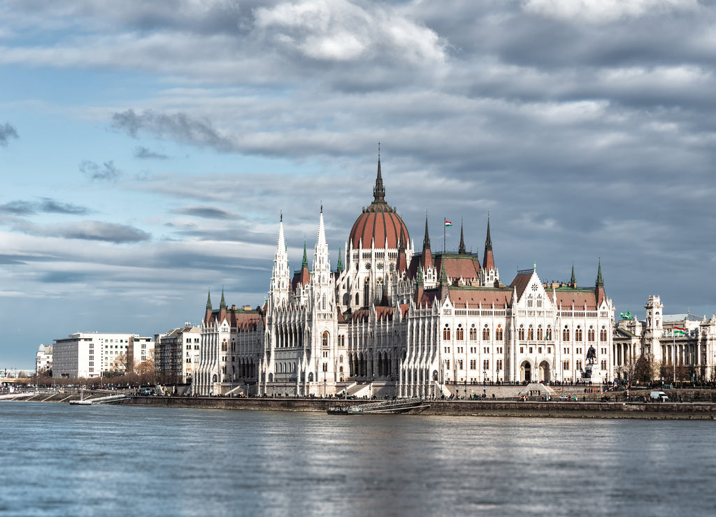 The Hungarian Parliament on the Danube River. Budapest, Hungary