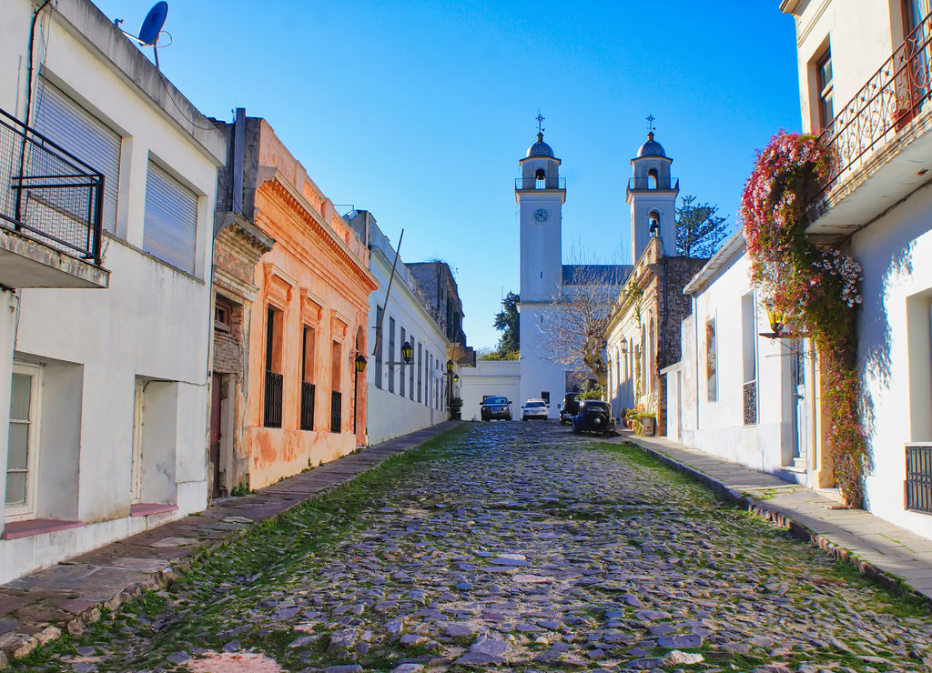 Uruguay, Streets of Colonia Del Sacramento in historic center (Barrio Historico)