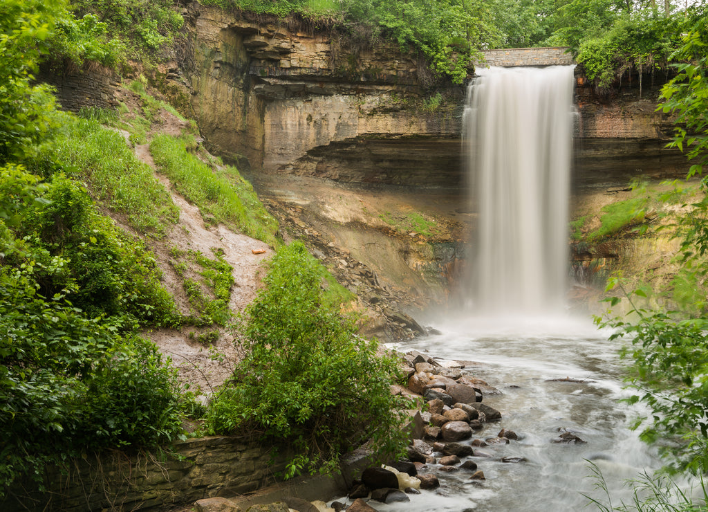 Minnehaha waterfalls in the city Minneapolis Minnesota