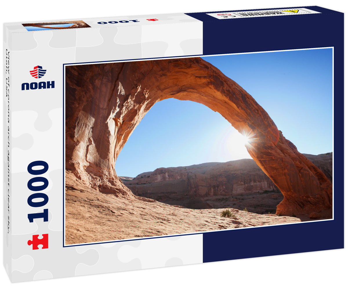 View of corona arch against clear sky, Utah, USA