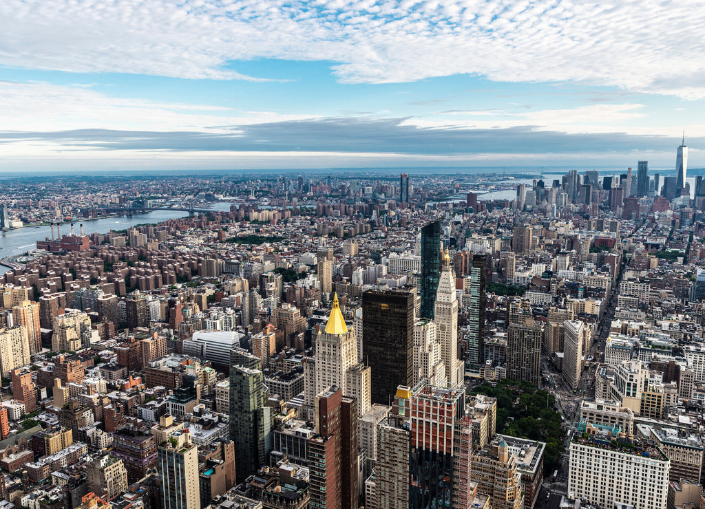 Skyline of skyscrapers in Manhattan, New York City, USA