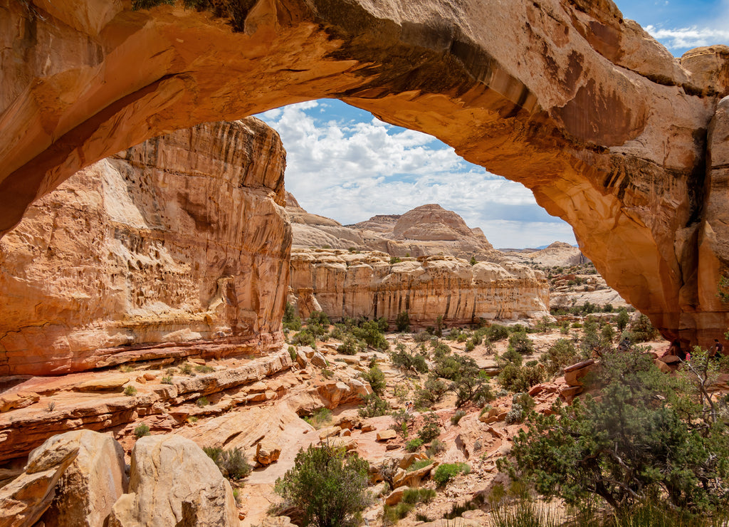 Sunny view of the Hickman Bridge of Capitol Reef National Park