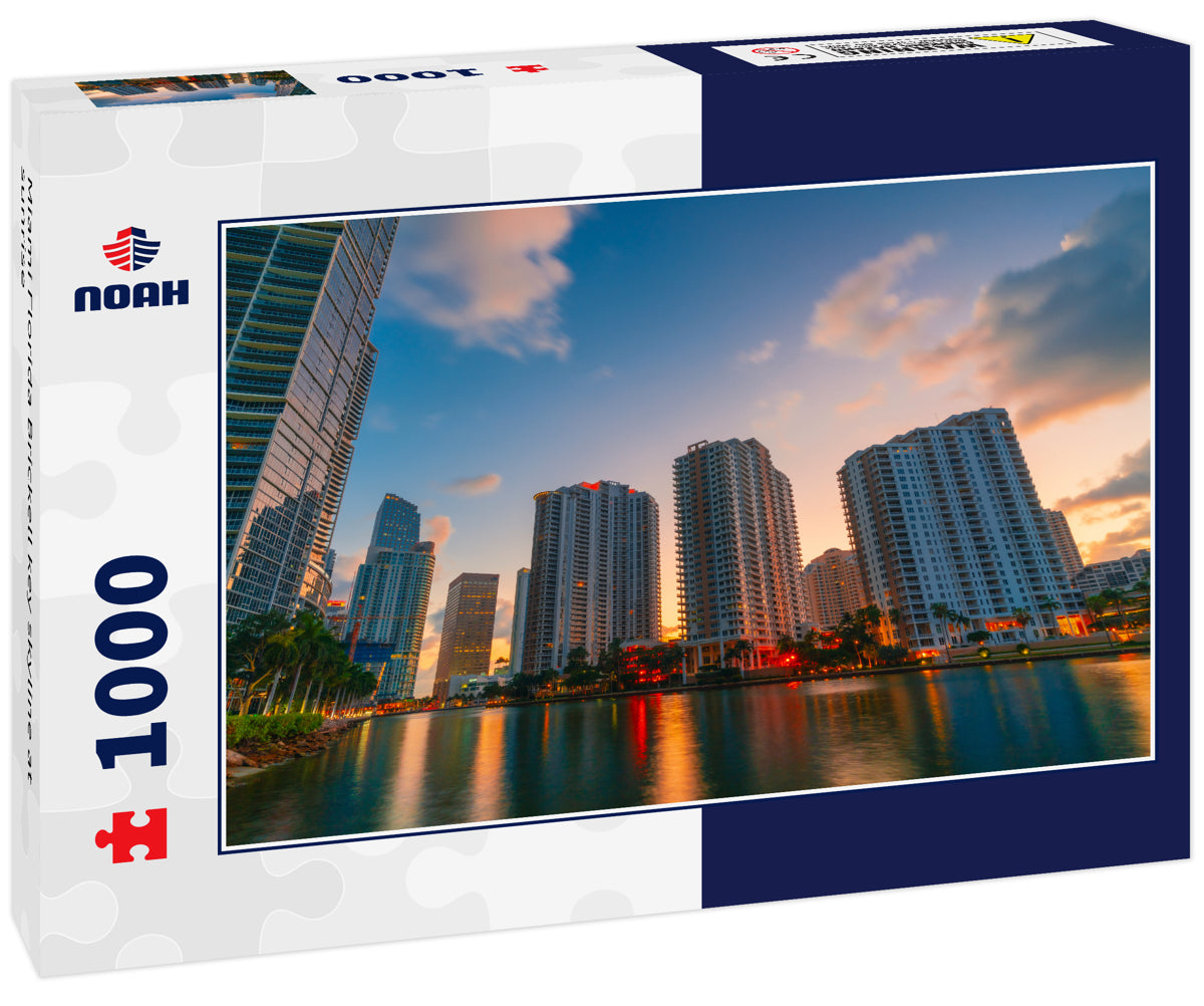 Miami Florida Brickell key skyline at sunrise