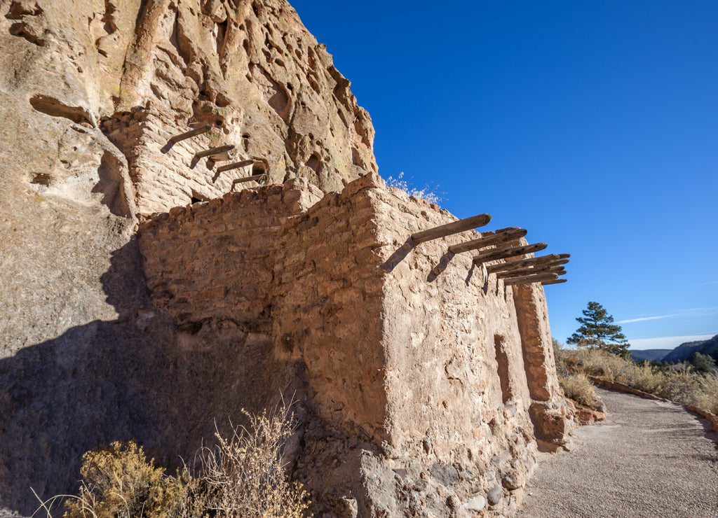 View of Bandelier National Monument near Los Alamos, New Mexico