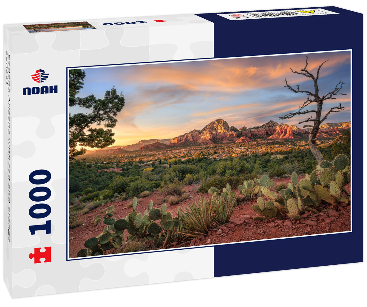 Sedona Arizona with red and orange sunset