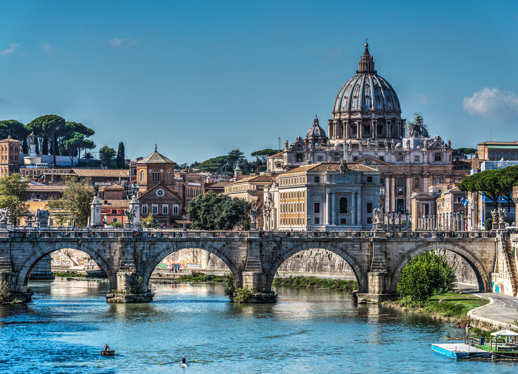 Saint Peter's dome seen from Tiber river