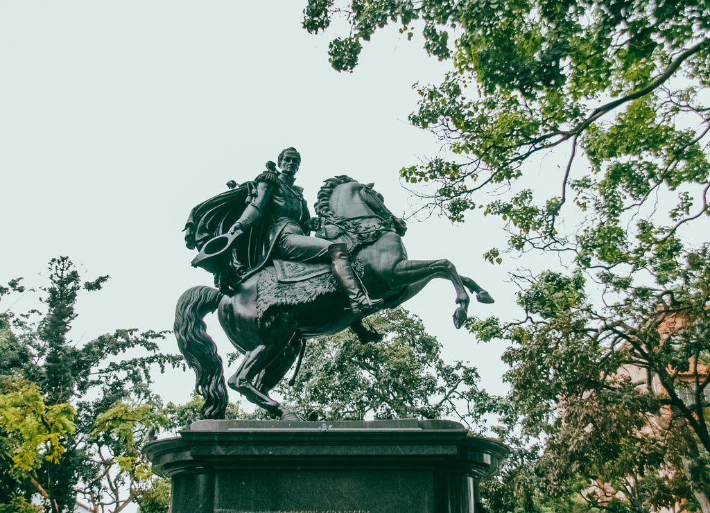 Statue of Simón Bolívar at Plaza Bolívar, Caracas, Venezuela