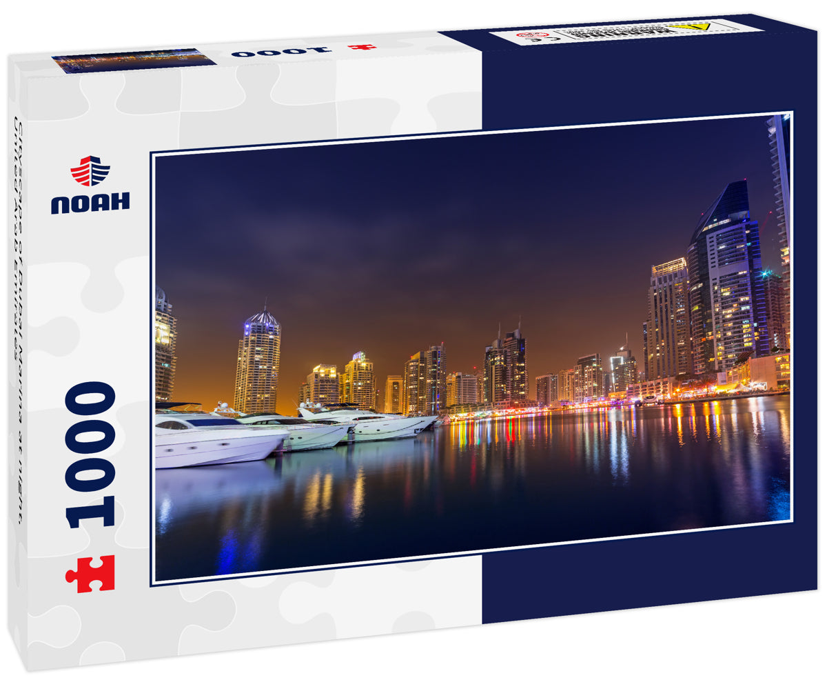 Cityscape of Dubai Marina at night, United Arab Emirates